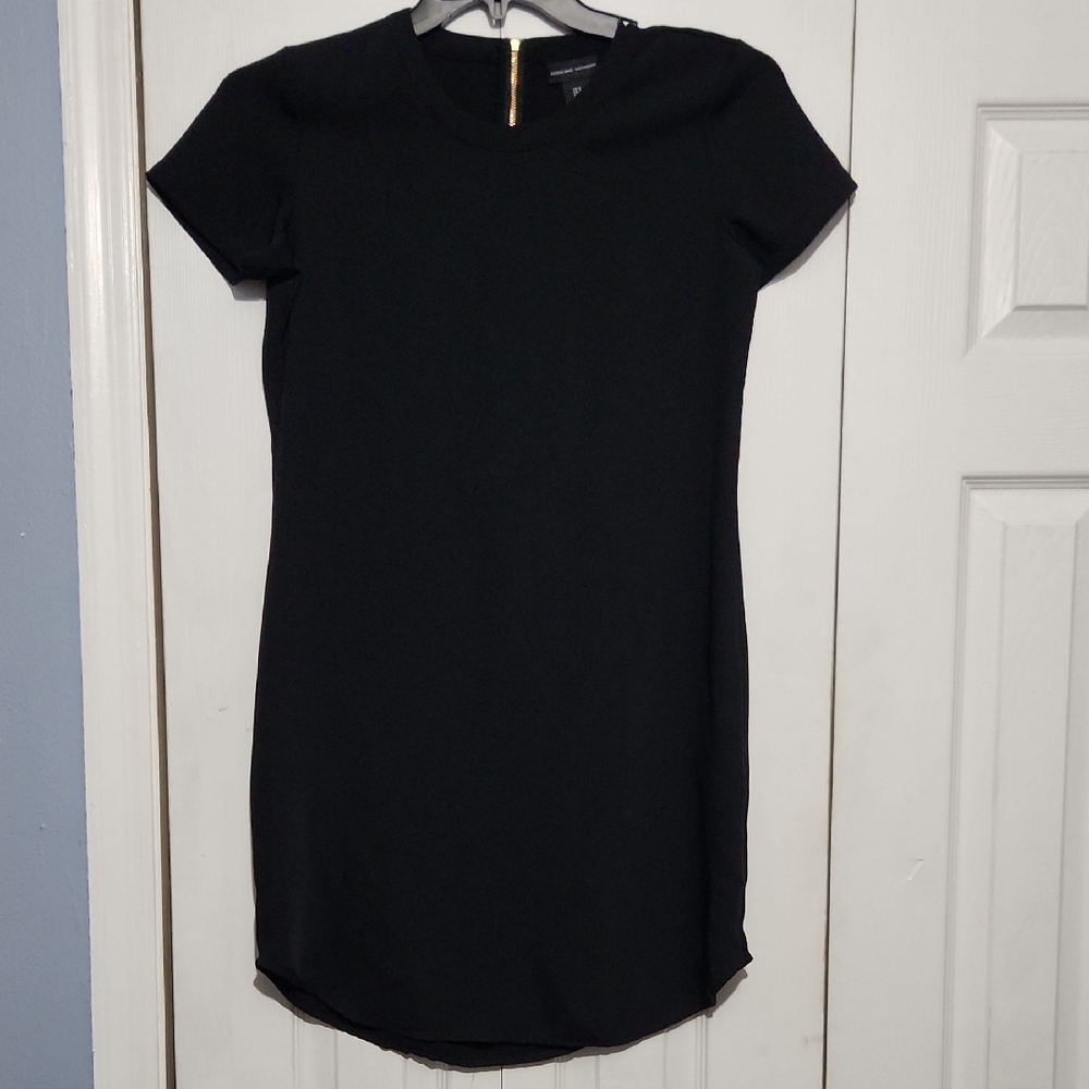 Adrienne Vittadini Black Sheath Dress Short Sleeve